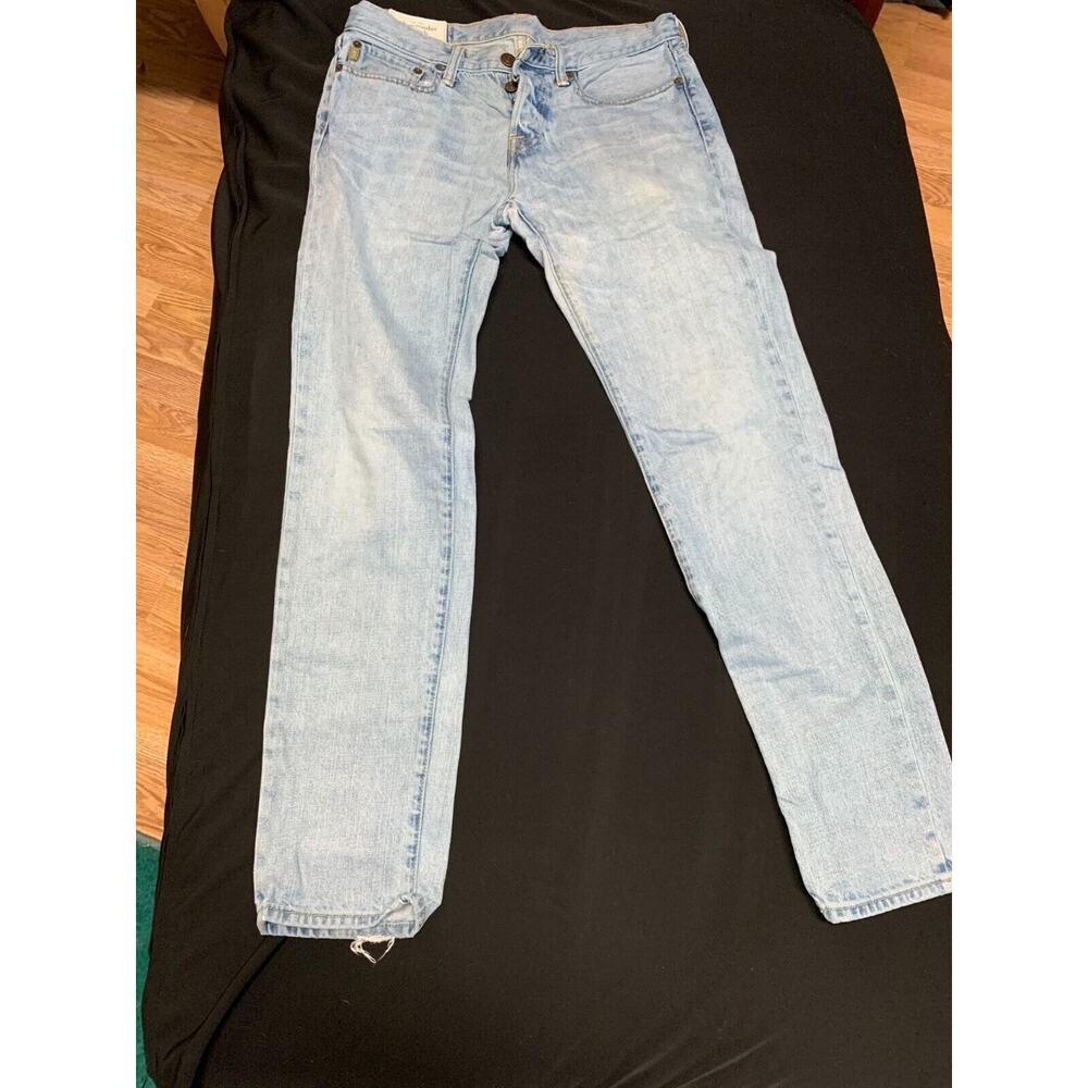 Abercrombie & Fitch Mens Jeans Light Blue Skinny Size 31x32